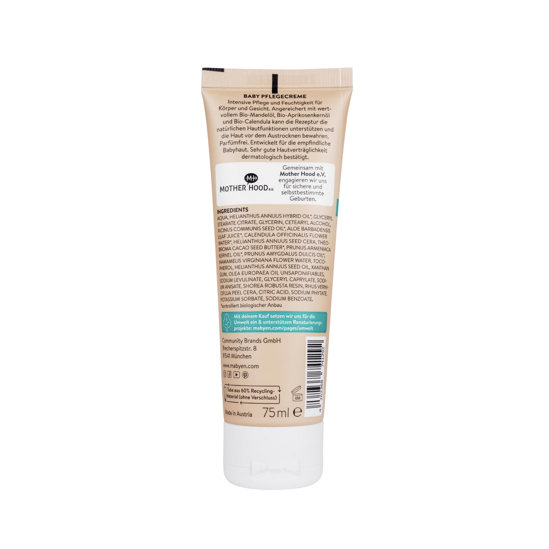 Pflegecreme Rückseite